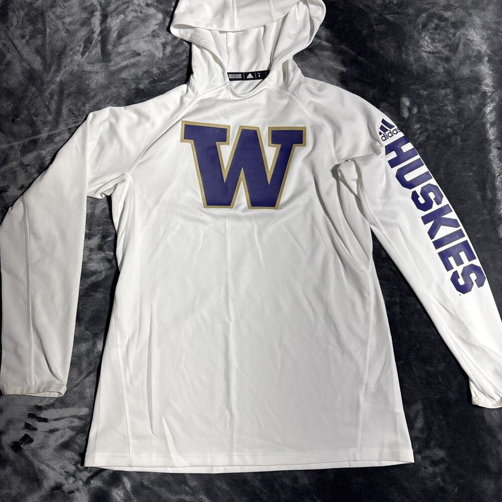 Adidas White Huskies Pullover Hoodie Womens Size M